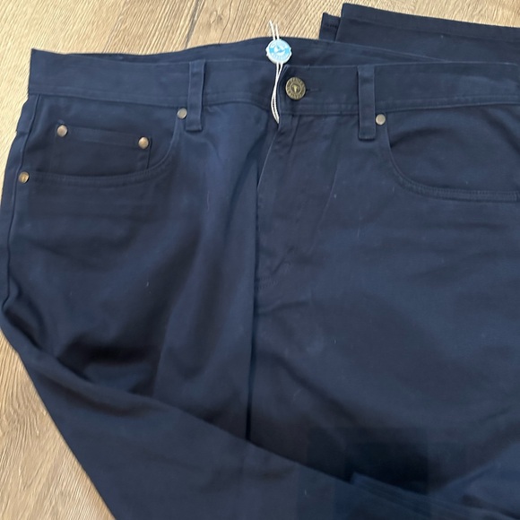 GENTEAL Men's Pants Flex Canvas 5 Pocket Stretch Color Navy 32X32 SKU 1202 - Picture 4 of 7